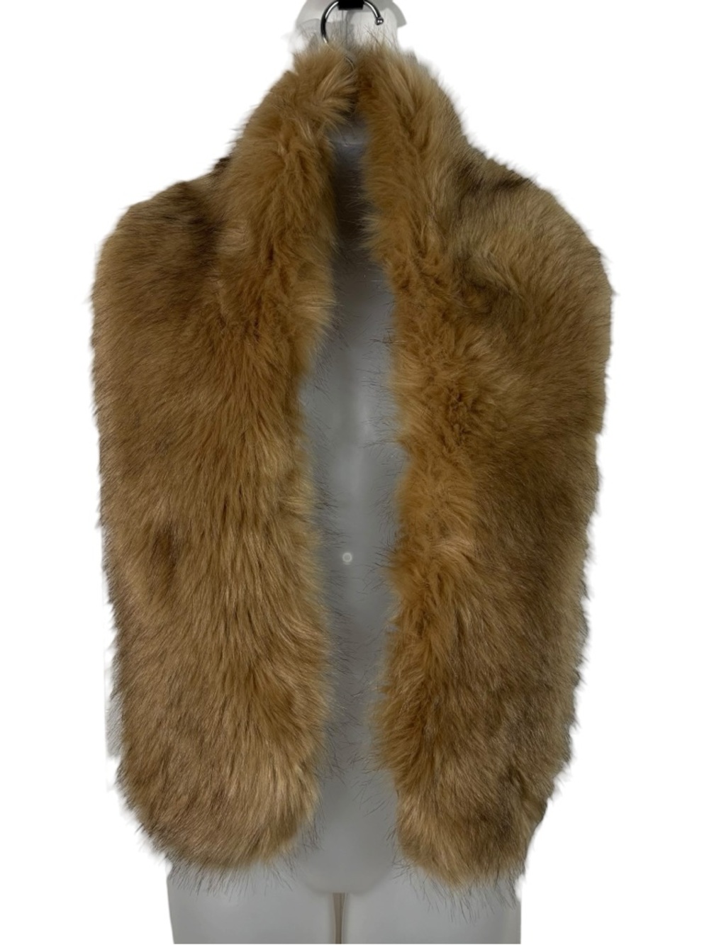 BabeYono Brown Faux Fur Wrap Scarf Shawl Winter Statement Piece OS Formal